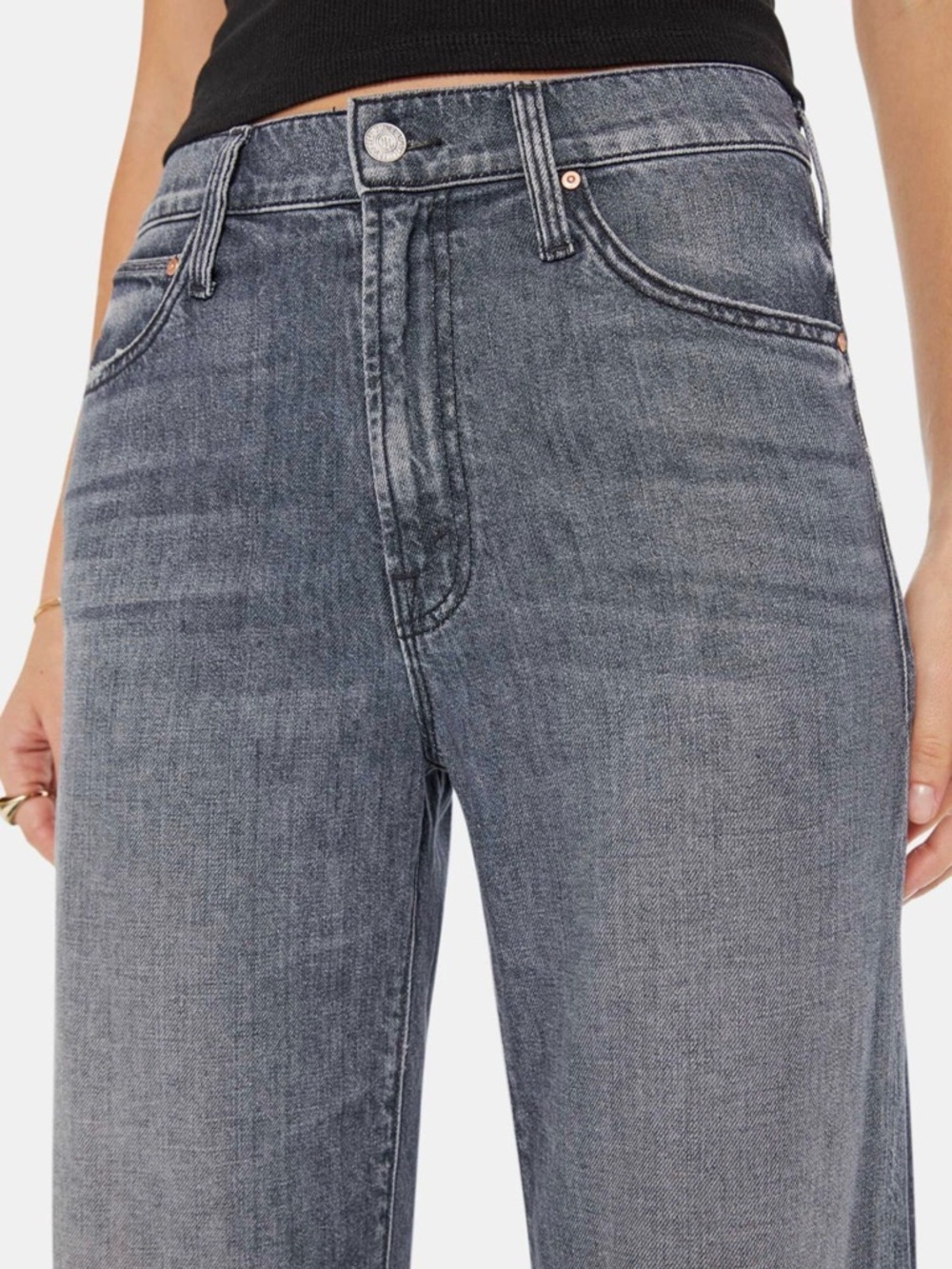 Mother Superior Dodger Ankle Off the Beaten Patch Wide Leg Jeans 29 - Picture 5 of 6